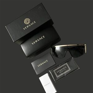 Versace Tribute Y2K Shields Complete Kit Macy's Limo Tint Glossy Wide Frame LNIB